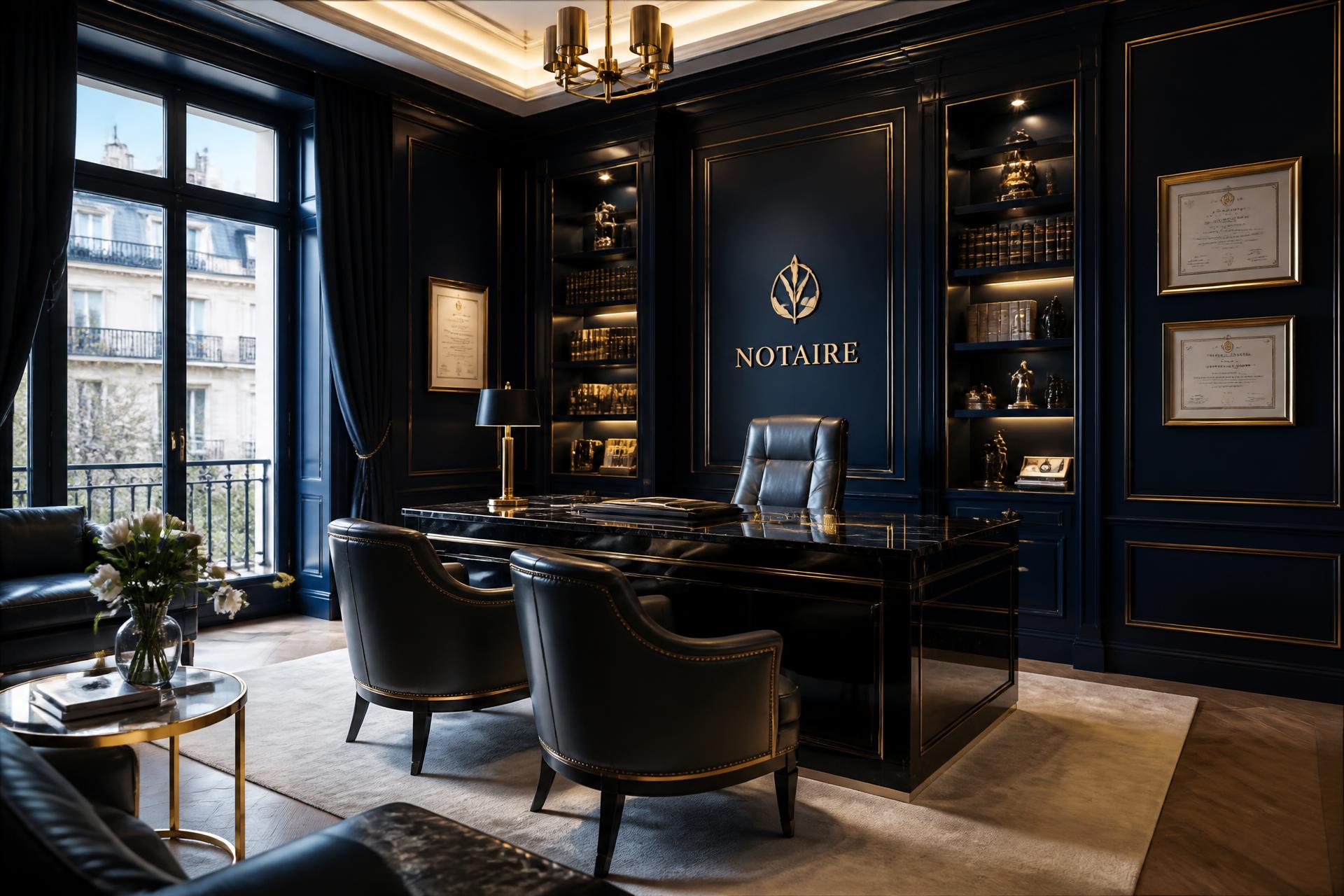 Intérieur luxueux d'une étude notariale