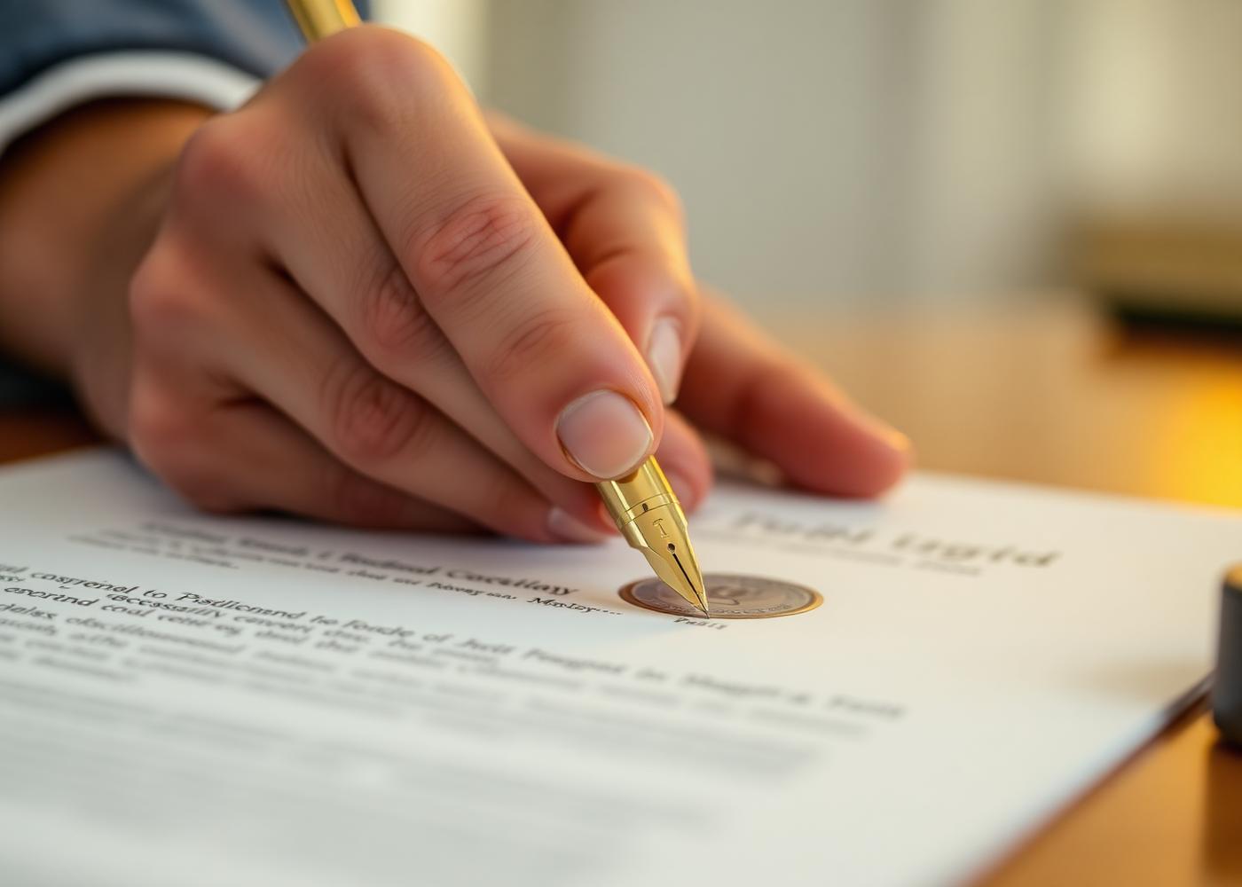 Signature d'un acte notarié